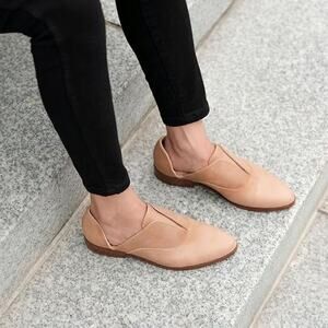 Nisolo Women's 8.5 Almond Emma D'Orsay Oxford Shoes 2.0 Leather Slip On LB4-25